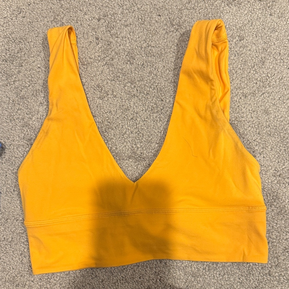 lulu Lemon Vibrant Yellow V-Neck Sports Bra